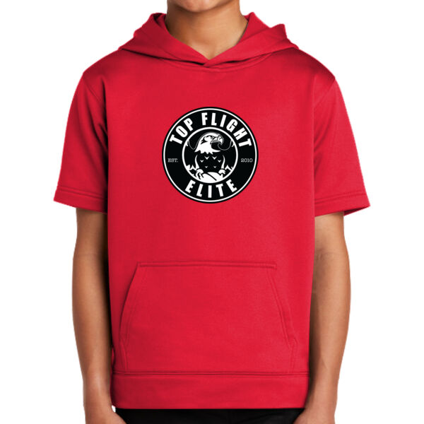 Top Flight Youth Sport Wick Fleece Short Sleeve Hooded Pullover Thumbnail